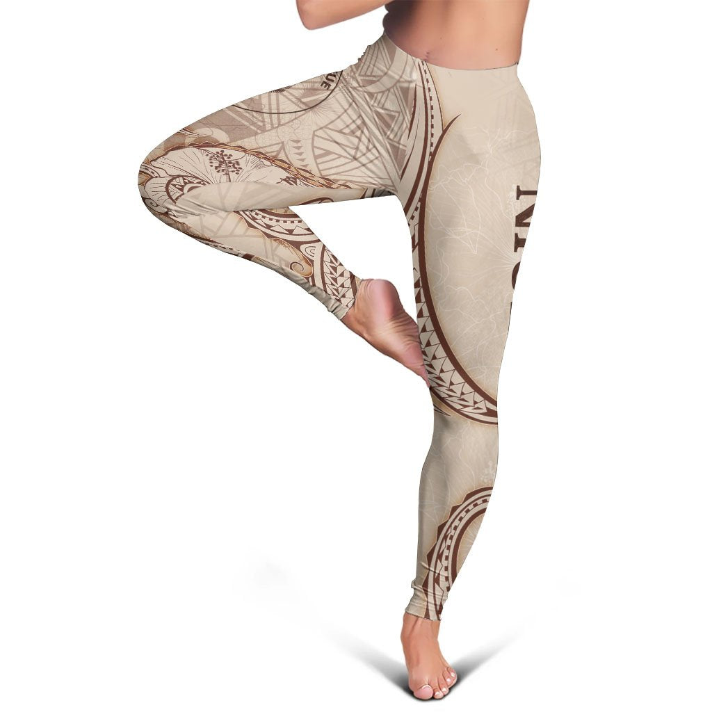Niue Leggings - Hibiscus Flowers Vintage Style - Polynesian Pride