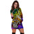 Niue Women Hoodie Dress - Rainbow Polynesian Pattern - Polynesian Pride