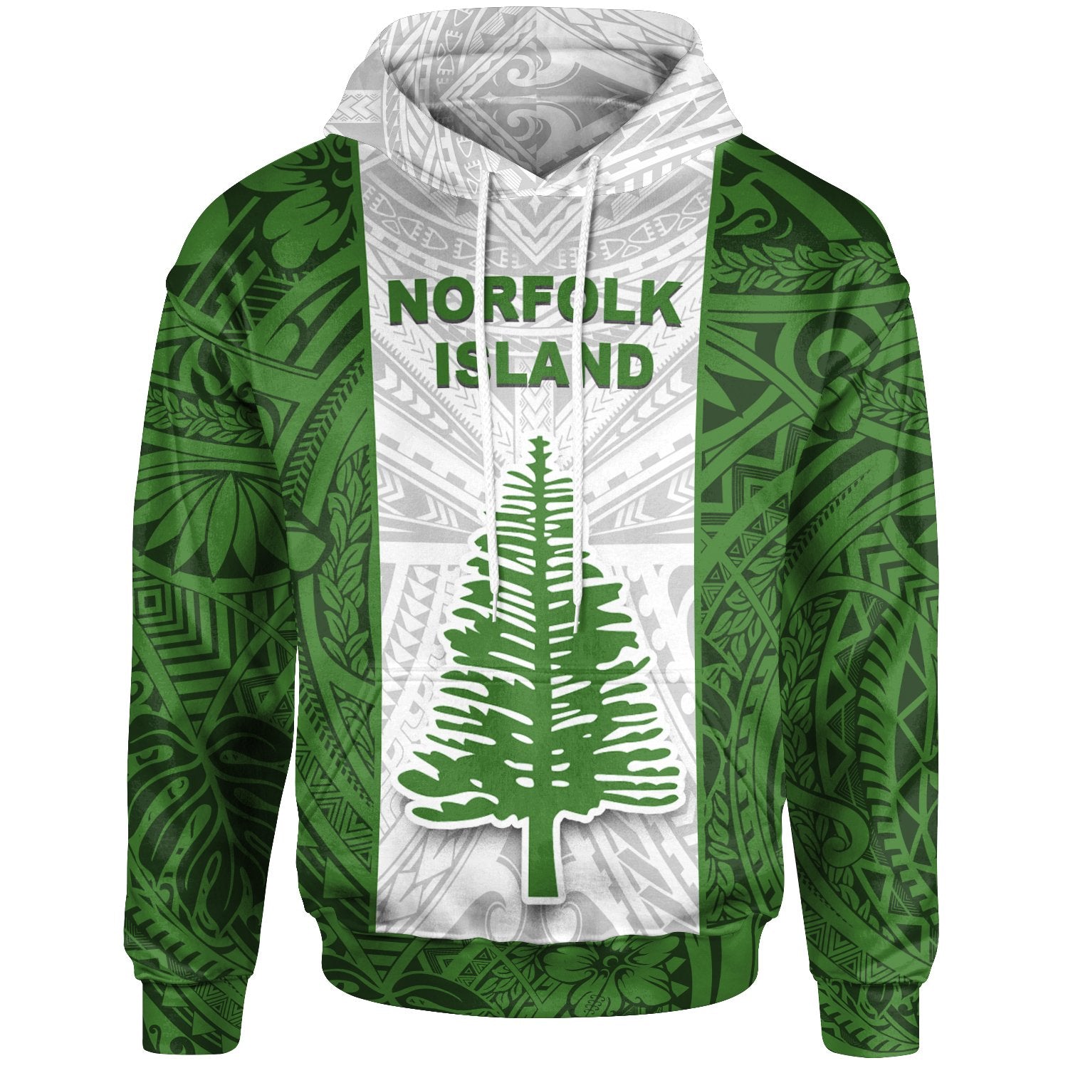Norfolk Island Hoodie Norfolk Island Flag Unisex Green - Polynesian Pride