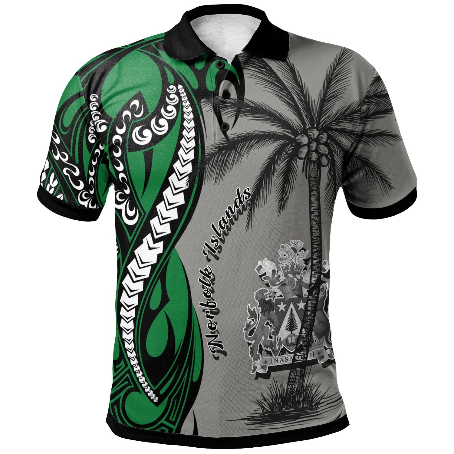 Norfolk Island Polo Shirt Classical Coconut Tree Unisex Gray - Polynesian Pride
