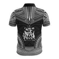 Norfolk Island Polo Shirt Coat Of Arms Polynesian Chief Tattoo Black Version - Polynesian Pride