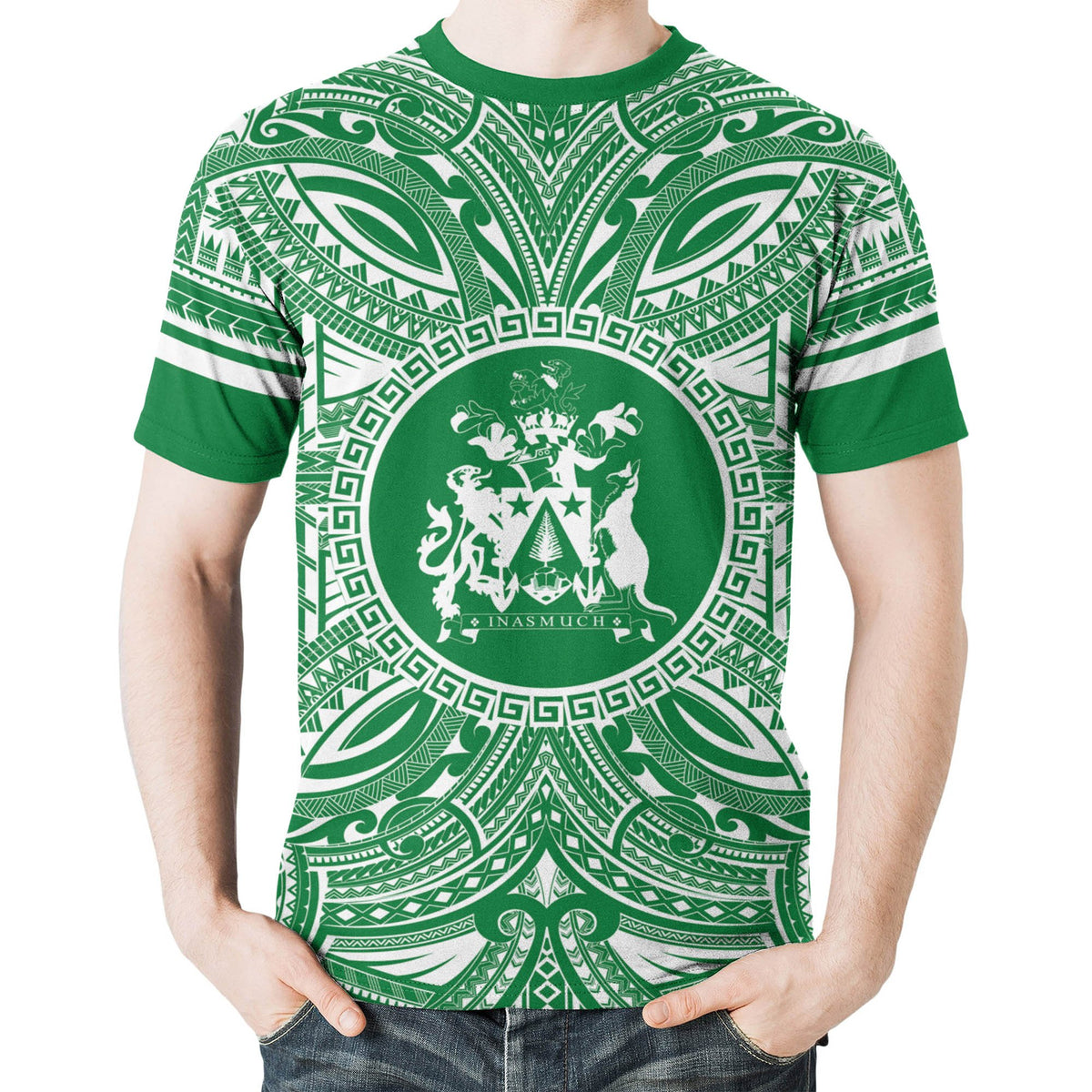Norfolk Island All T Shirt Norfolk Island Coat Of Arms Polynesian Flag Color - Polynesian Pride