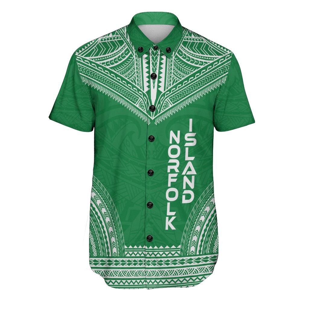 Norfolk Island Polynesian Chief Shirt - Flag Version Men Green - Polynesian Pride