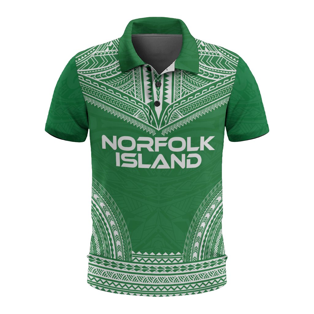 Norfolk Island Polo Shirt Coat Of Arms Polynesian Chief Tattoo Flag Version Unisex White - Polynesian Pride