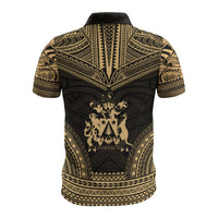 Norfolk Island Polo Shirt Coat Of Arms Polynesian Chief Tattoo Gold Version - Polynesian Pride