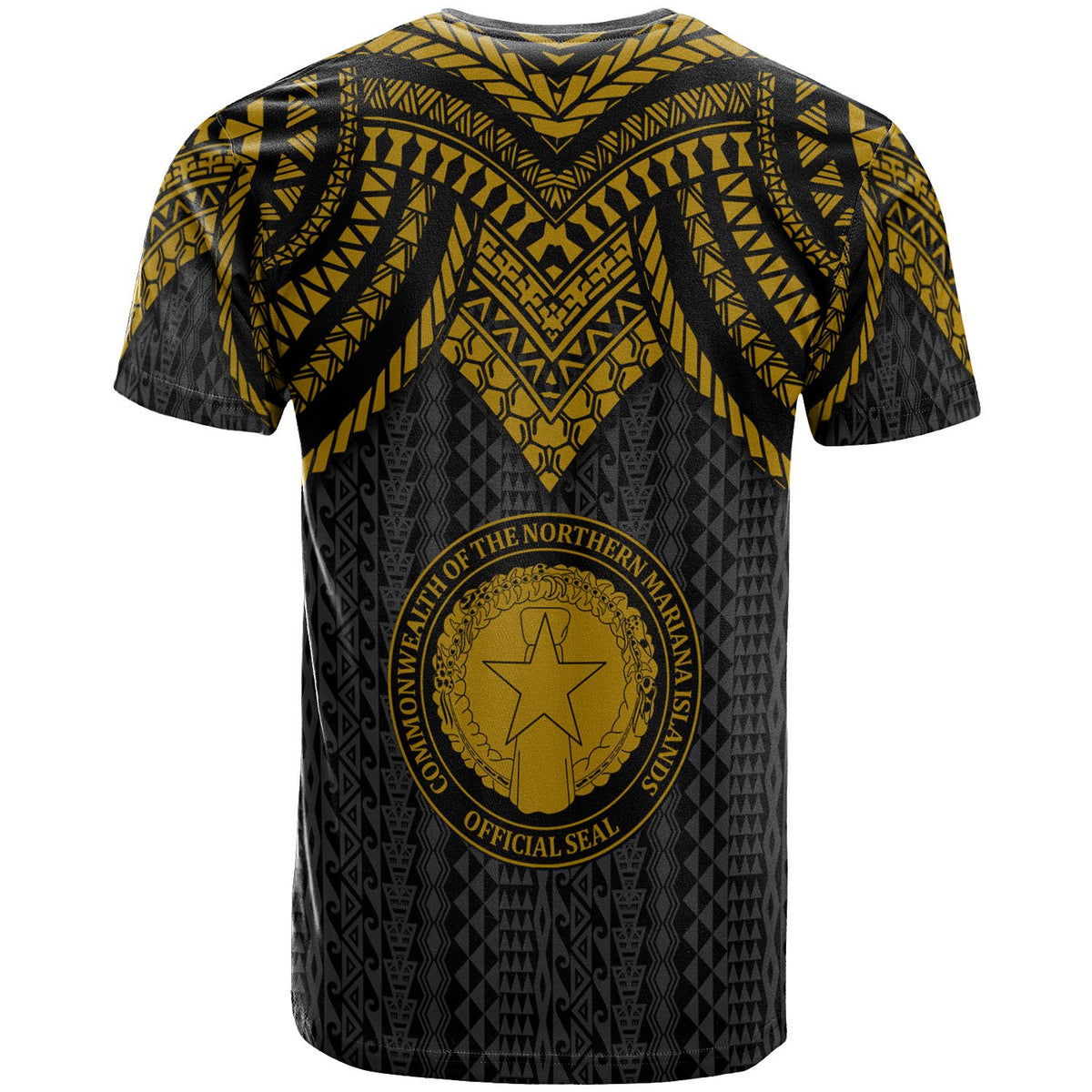 Northern Mariana Islands T Shirt Polynesian Armor Style Gold - Polynesian Pride