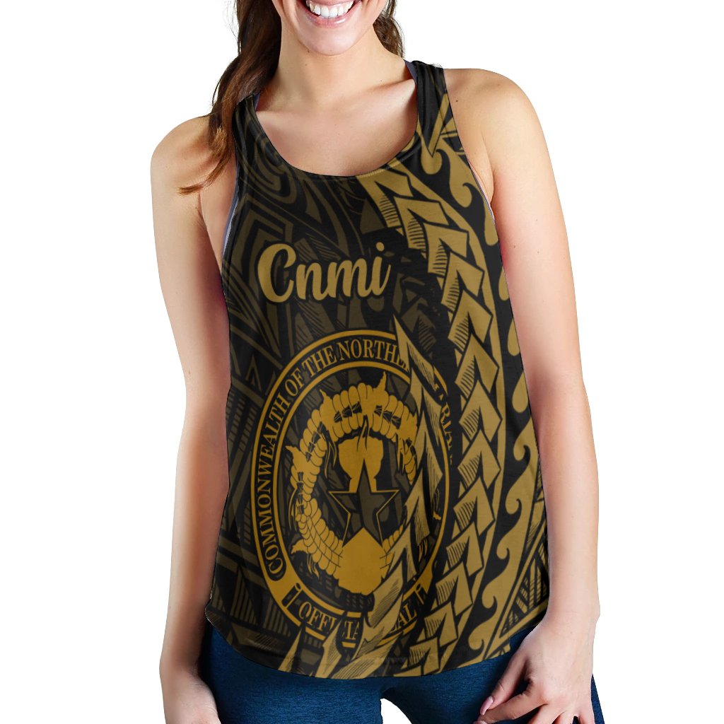 Northern Mariana Islands Women's Racerback Tank - Wings Style - Polynesian Pride