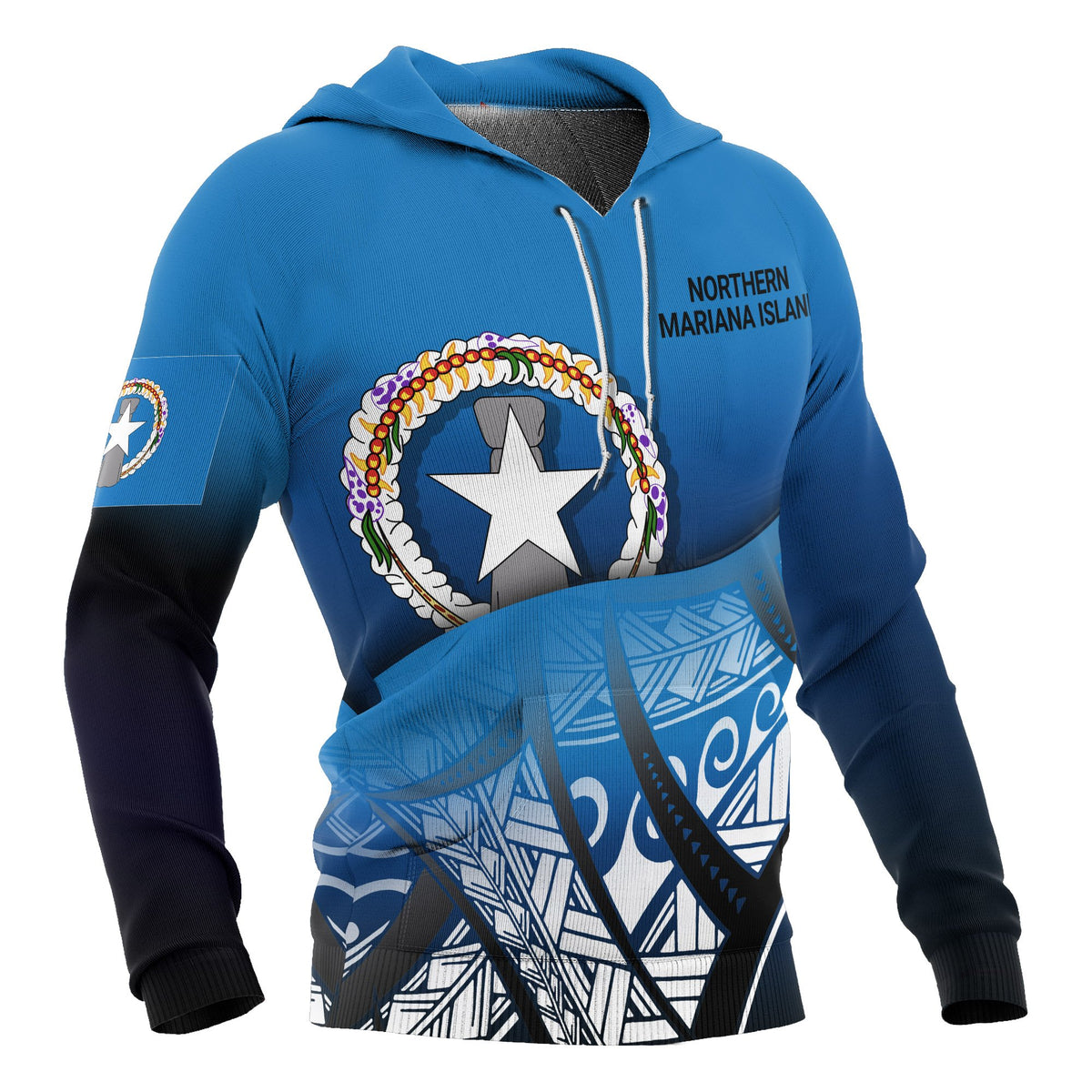 Northern Mariana Island Coat of rms Hoodie Polynesian Pattern - Polynesian Pride