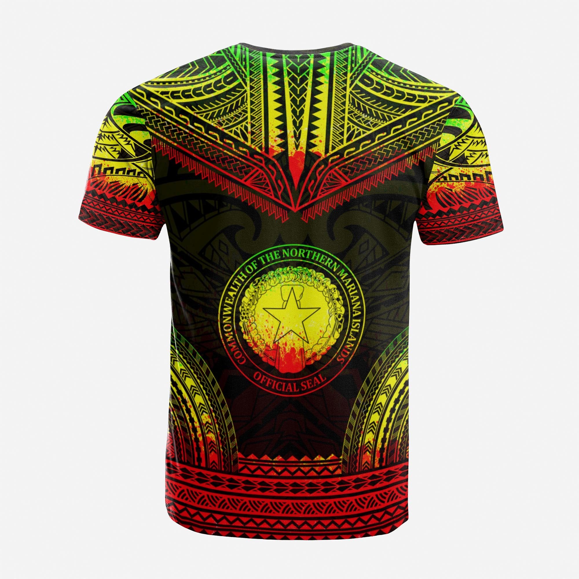 Northern Mariana Island Custom T Shirt Northern Mariana Island Seal Polynesian Chief Tattoo Reggae Version Unisex Reggae - Polynesian Pride