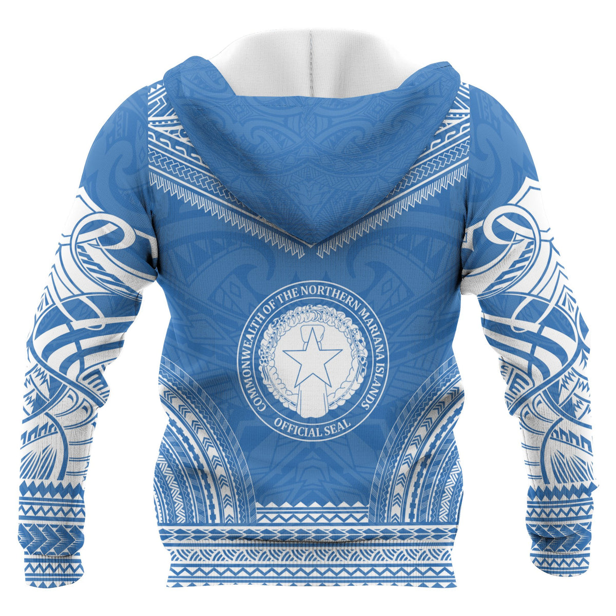 Northern Mariana Island Polynesian Chief Custom Hoodie Flag Version Unisex Blue - Polynesian Pride