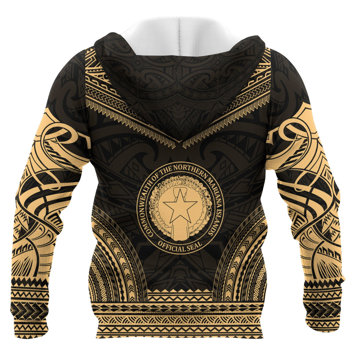 Northern Mariana Island Polynesian Chief Custom Hoodie Gold Version Unisex Gold - Polynesian Pride