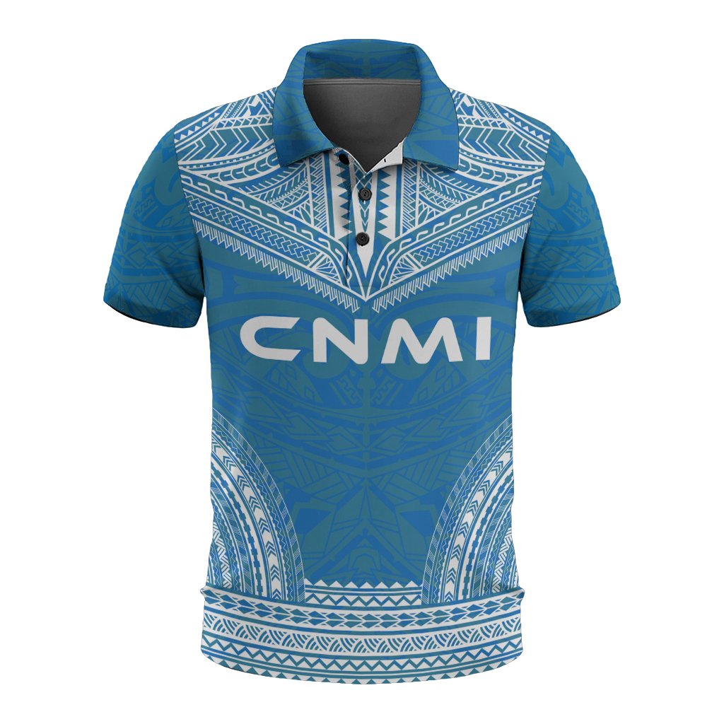 Northern Mariana Islands Polo Shirt Seal Polynesian Chief Tattoo Flag Version Unisex White - Polynesian Pride