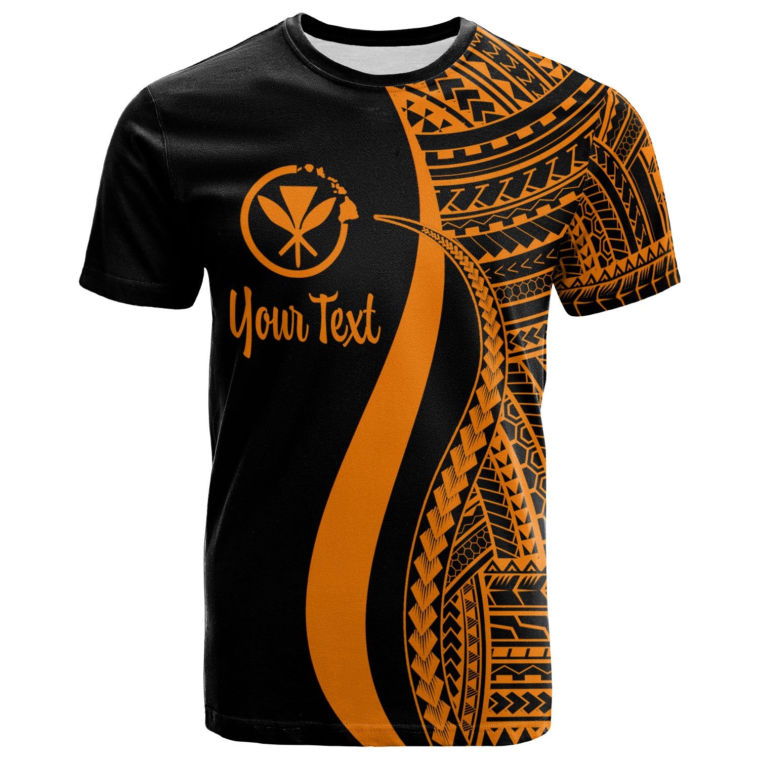 Hawaii Custom T Shirt Kanaka Maoli Orange Polynesian Tentacle Tribal Pattern Unisex ORANGE - Polynesian Pride