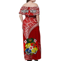 Custom Tonga Rugby Matching Dress and Hawaiian Shirt Mate Maa Tonga Pacific Tongan Ngatu LT14 - Polynesian Pride
