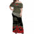 New Zealand ANZAC 2022 Off Shoulder Long Dress Maori Camouflage LT14 Long Dress Blue - Polynesian Pride