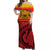 Marquesas Islands Off Shoulder Long Dress Tiki LT13 Long Dress Red - Polynesian Pride