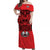Marquesas Islands Off Shoulder Long Dress - Marquesas Tattoo LT13 Long Dress Red - Polynesian Pride