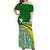 Tailevu Rugby Off Shoulder Long Dress Fiji Rugby Tapa Pattern Green LT13