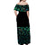 New Zealand Off Shoulder Long Dress Maori Paua Shell Ver.01 LT13 - Polynesian Pride