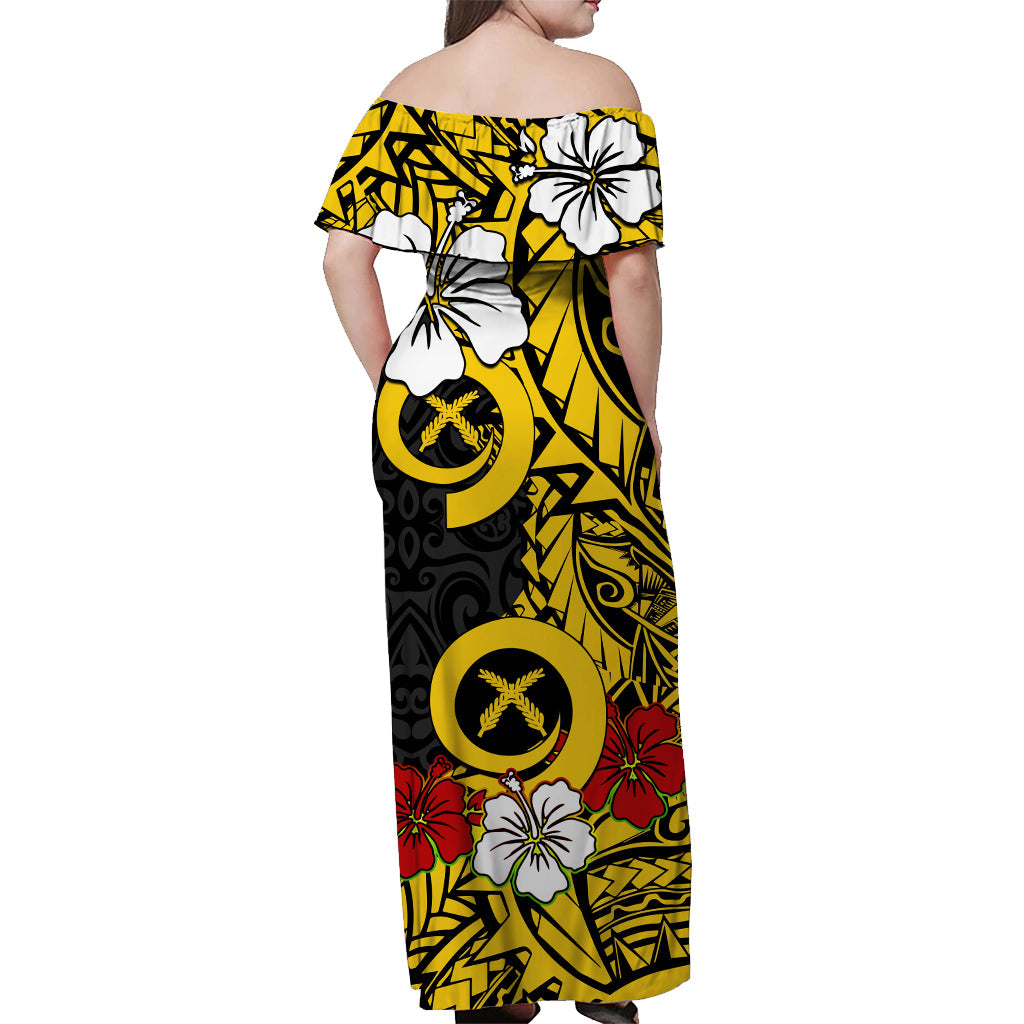 Vanuatu Off Shoulder Long Dress Polynesia Delightful Version 01 LT13 - Polynesian Pride