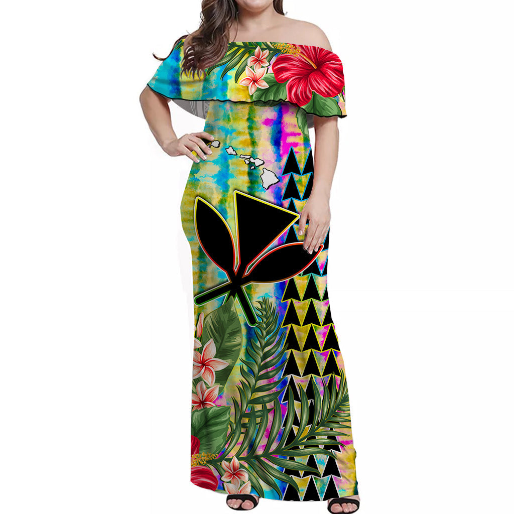(Custom Personalised) Hawaii Rainbow Tie Dye Long Sleeve Button Shirt Flowers Polynesian Hawaiian Tribal Ver.04 LT13 Women Art - Polynesian Pride