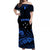 (Custom Personalised) Samoa Tatau Off Shoulder Long Dress Blue Polynesian Ula Nifo LT13 Women Blue - Polynesian Pride