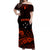 (Custom Personalised) Samoa Tatau Off Shoulder Long Dress Red Polynesian Ula Nifo LT13 Women Red - Polynesian Pride