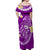 Cook Islands Tatau Off Shoulder Long Dress Symbolize Passion Stars Polynesian Turtle Purple LT13 - Polynesian Pride