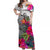(Custom Personalised) Fiji Tapa Off Shoulder Long Dress Speical Fijian Masi Be Loved Hibiscus LT13 Women White - Polynesian Pride