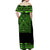 (Custom Personalised) Polynesian Off Shoulder Long Dress Dashiki With Polynesian Tattoo Royal Green Version LT14 - Polynesian Pride