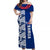 Toa Samoa Rugby Off Shoulder Long Dress Siamupini Ula Fala Blue LT13 Women Blue - Polynesian Pride