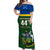 Solomon Islands National Day Off Shoulder Long Dress Independence Day Tapa Pattern LT13 Women Green - Polynesian Pride
