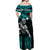 Custom Polynesian Couple Outfits Matching Turquoise Hawaiian Dress And Shirt Hawaiian Warrior with Weapon Polynesian Ver.02 LT14 - Polynesian Pride
