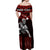Custom Polynesian Couple Outfits Matching Hawaiian Warrior with Weapon Polynesian Tribal Red Dress And Shirt Ver.05 LT14 - Polynesian Pride