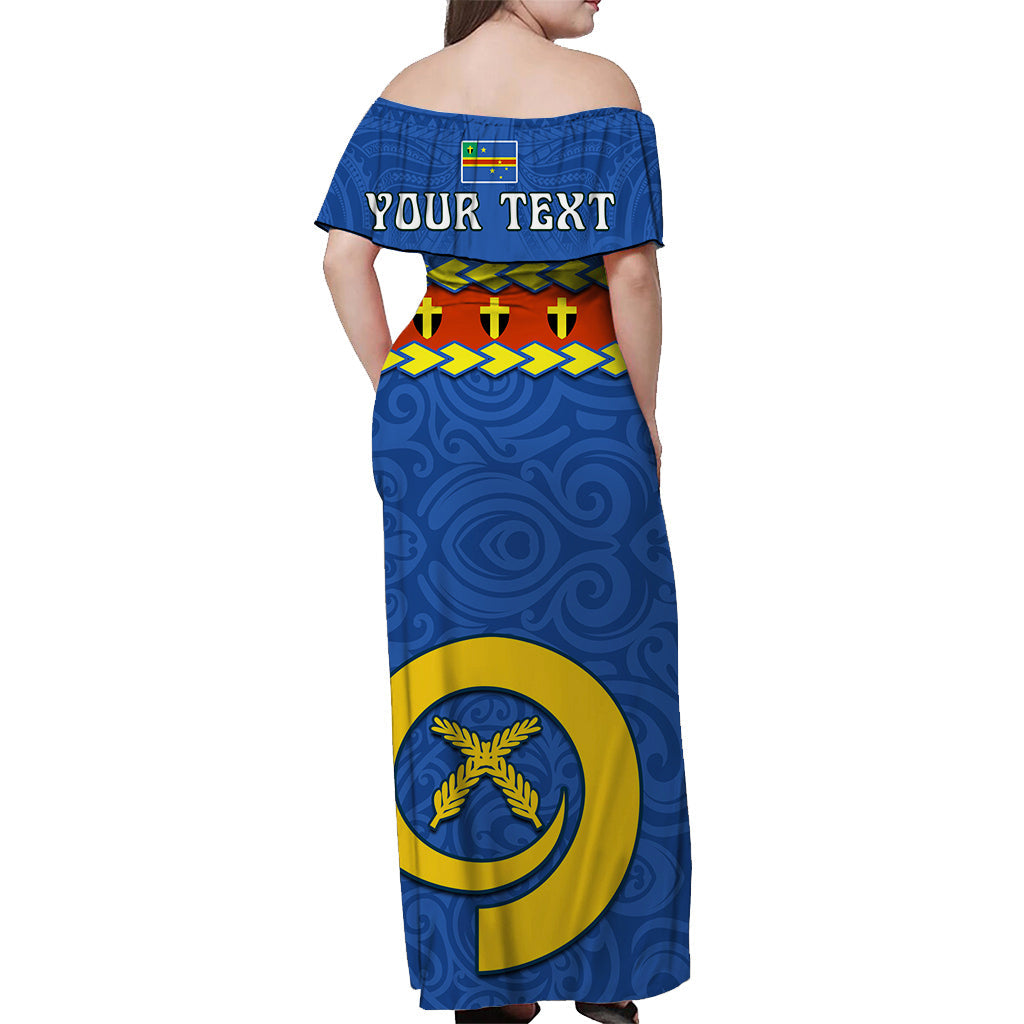 (Custom Personalised) Tafea Province Off Shoulder Long Dress Vanuatu Pig Tusk Polynesian Flag Style LT14 - Polynesian Pride