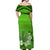French Polynesia Off Shoulder Long Dress Happy Internal Autonomy Day Special Green Version LT14 - Polynesian Pride