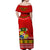 Tonga Christmas Off Shoulder Long Dress Tongan Ngatu Kilisimasi Fiefia LT14 - Polynesian Pride