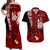 Custom New Caledonia Matching Dress and Hawaiian Shirt Nautilus Red Polynesian Hibiscus LT13 Red - Polynesian Pride