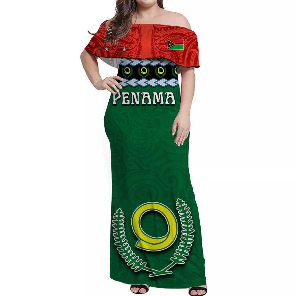 Custom Matching Hawaiian Shirt and Dress Penama Province Vanuatu Pig Tusk Polynesian Flag Style LT14 - Polynesian Pride