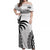 (Custom Personalised) Fiji University Off Shoulder Long Dress National Fijian Tapa Pattern White LT14 Women White - Polynesian Pride