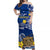 Tokelau Off Shoulder Long Dress National Badge Polynesian Happy 74th Independence Anniversary LT14 Women Blue - Polynesian Pride