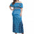 Custom Fiji University Matching Hawaiian Shirt and Dress Fijian Tapa Pattern Blue LT14 - Polynesian Pride