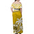 Samoa Off Shoulder Long Dress Samoan Coat Of Arms With Coconut Yellow Style LT14 - Polynesian Pride