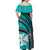 (Custom Personalised) Wallis And Futuna Off Shoulder Long Dress Plumeria Flowers With Turquoise Polynesian Pattern LT14 - Polynesian Pride