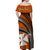 (Custom Personalised) Wallis And Futuna Off Shoulder Long Dress Plumeria Flowers With Orange Polynesian Pattern LT14 - Polynesian Pride