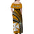 (Custom Personalised) Wallis And Futuna Off Shoulder Long Dress Plumeria Flowers With Gold Polynesian Pattern LT14 - Polynesian Pride
