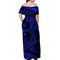 Polynesian Matching Dress and Hawaiian Shirt Blue Hawaiian Tribal Hammerhead Shark LT14 - Polynesian Pride