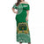 (Custom Your Class Year) Tonga Saineha High School Off Shoulder Long Dress Class Of Year Tongan Ngatu Pattern LT14 Women Green - Polynesian Pride