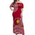 (Custom Personalised) Beulah Tonga College Off Shoulder Long Dress Tongan Ngatu Pattern LT14 Women Maroon - Polynesian Pride