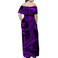 Polynesian Matching Dress and Hawaiian Shirt Purple Hawaiian Tribal Hammerhead Shark LT14 - Polynesian Pride